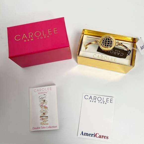 Carolee of New York gold tone 2 sided Hope and globe AmeriCares bracelet NWT - Picture 10 of 11